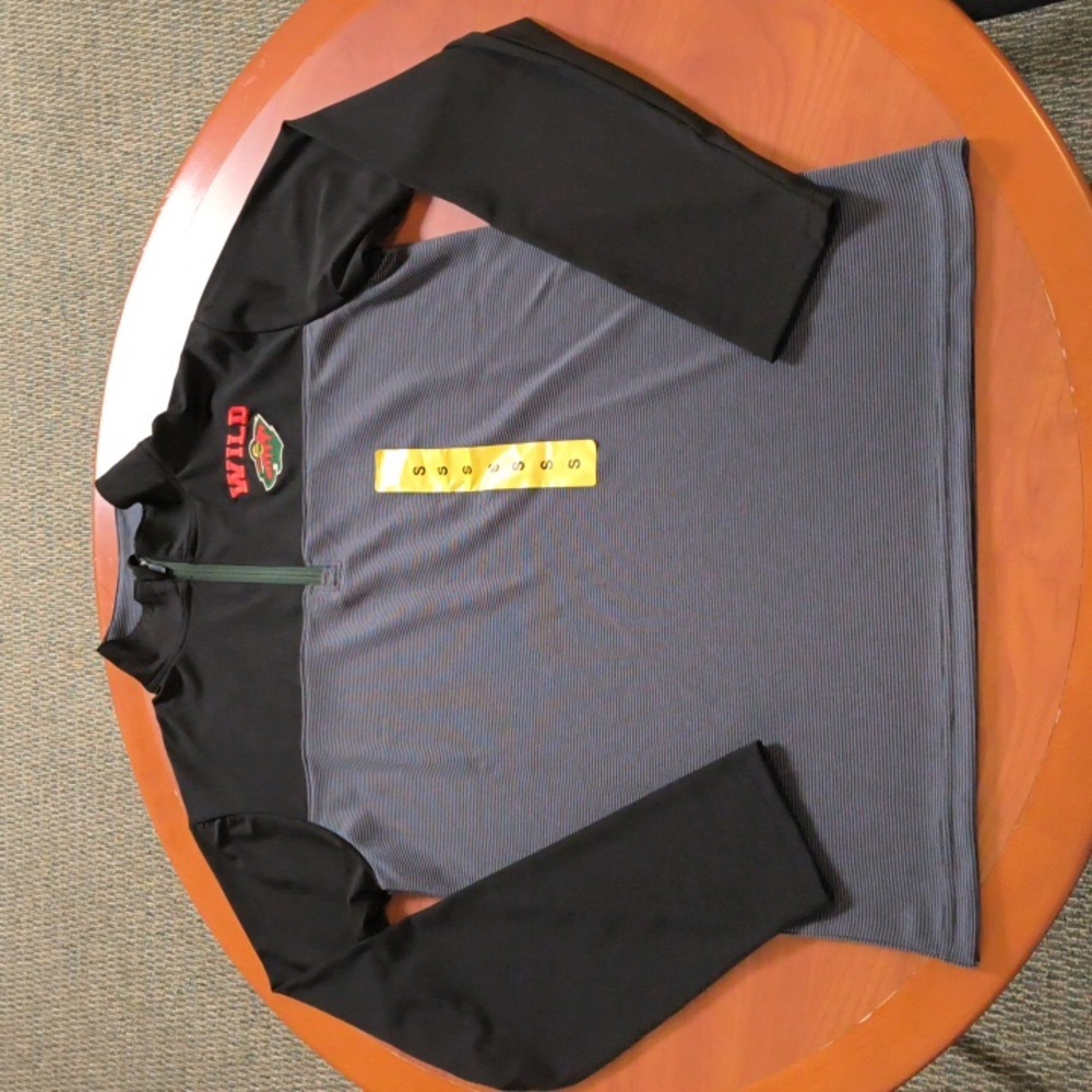 NHL Minnesota Wild Officially Licensed Quarter-zip Pullover Black Gray S NWT